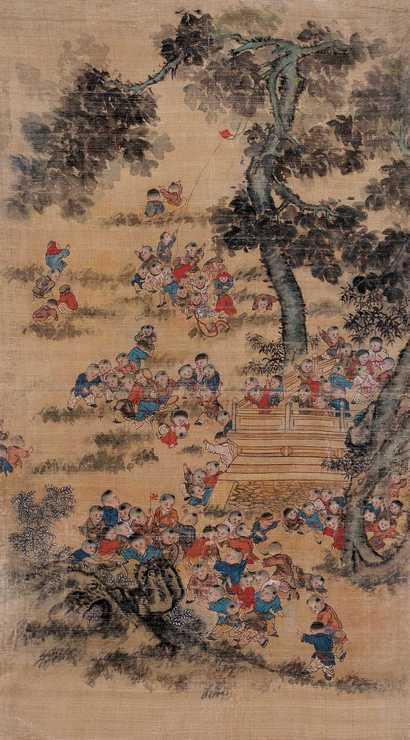 佚名 百子图 立轴
